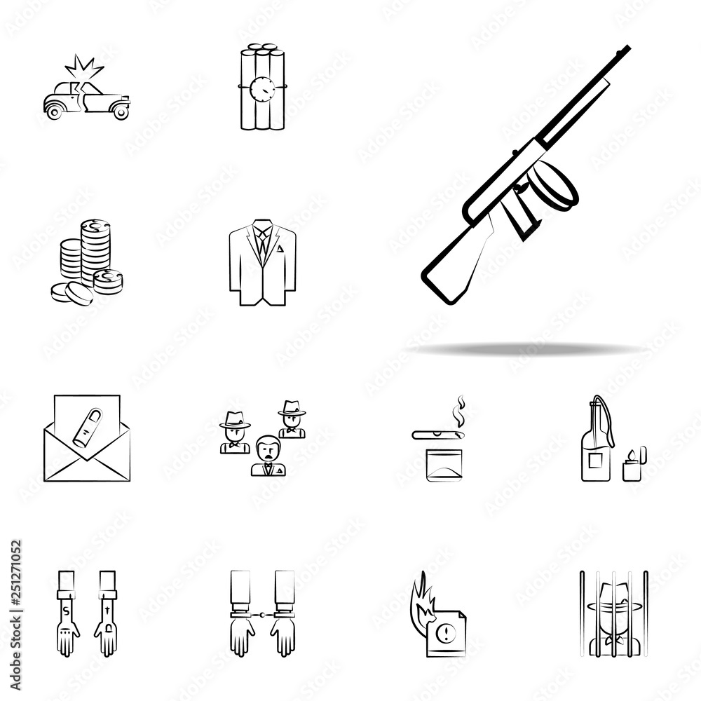 Fototapeta premium bullet, gang, criminal, gun icon. mafia icons universal set for web and mobile
