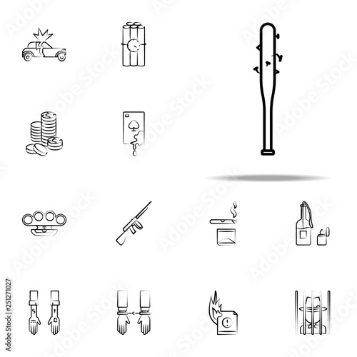 baseball, bat, gang, criminal icon. mafia icons universal set for web and mobile