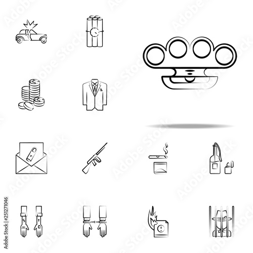 brass, criminal, gang, criminal icon. mafia icons universal set for web and mobile