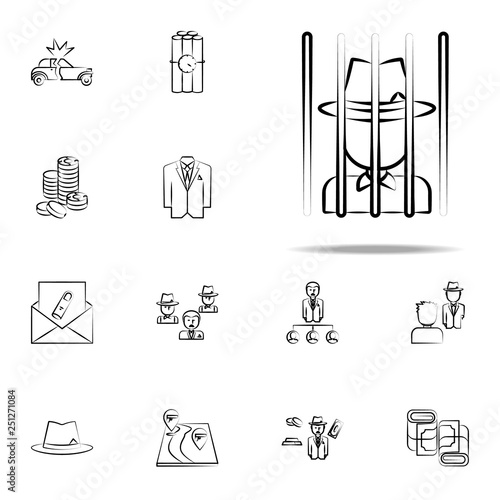 gang, criminal, bandit, jail, gang, criminal icon. mafia icons universal set for web and mobile
