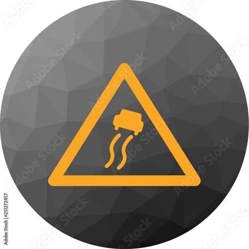 Vector Slippery Road Sign Icon