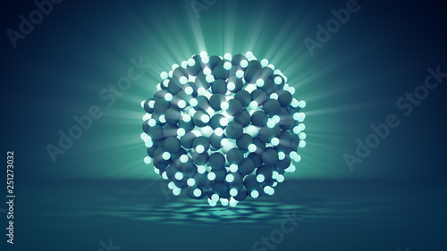 Bunch of shiny spheres 3D r...