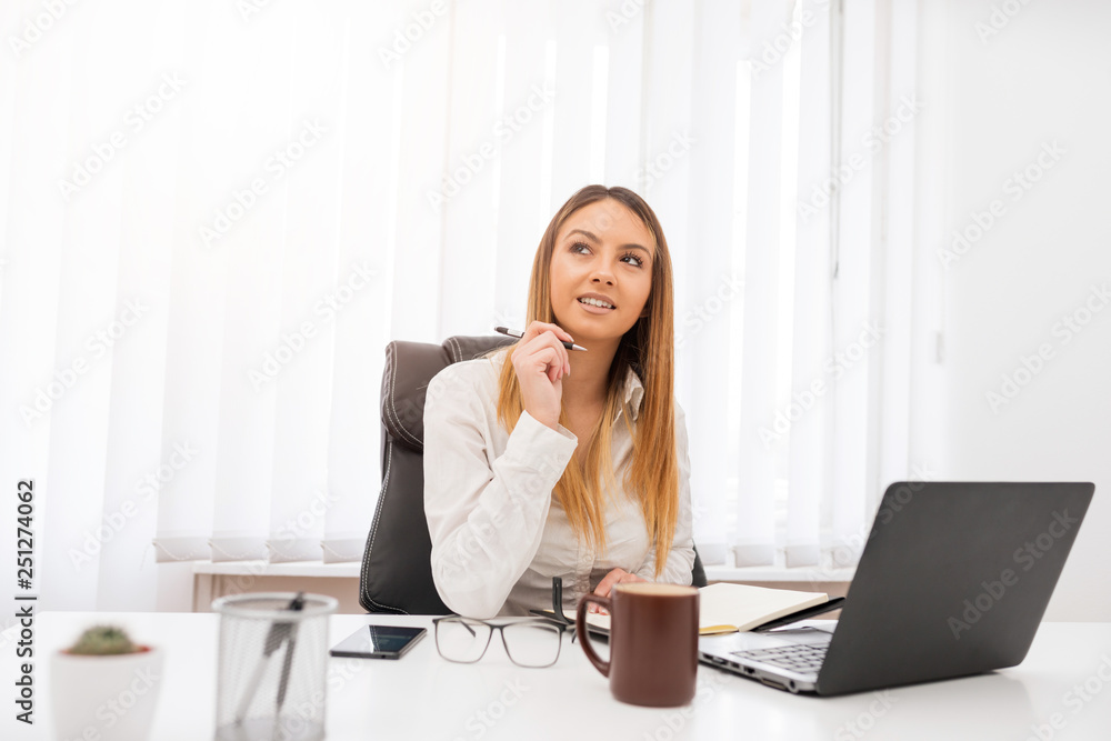 A beautiful young manager how to improve work in his company. A beautiful young manager how to improve work in his company.