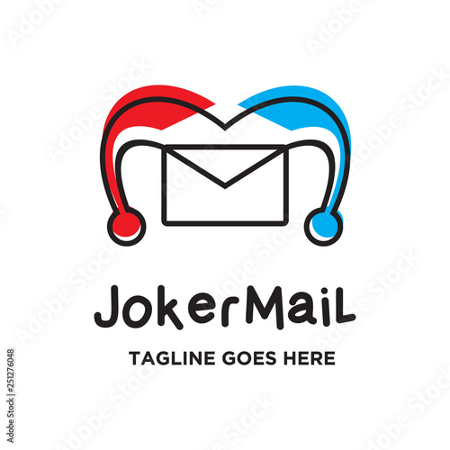 joker mail logo icon vector template