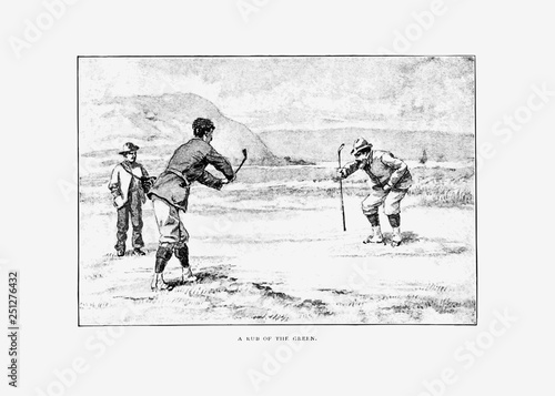 Golfers vintage drawing