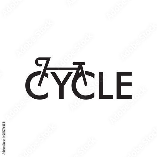 cycle wordmark logo icon vector template