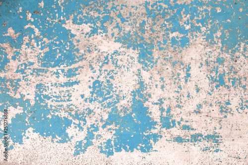 Grunge concrete wall blue color for texture background
