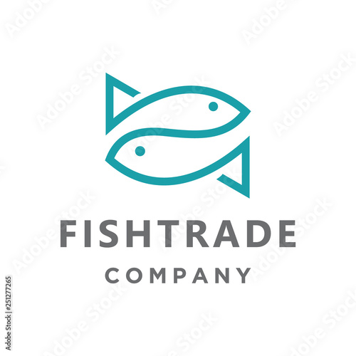 simple fish trade logo icon vector template