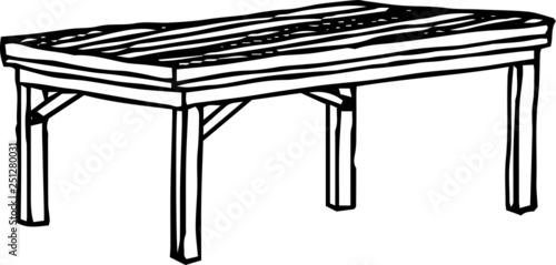 Monochrome Rough sketch of hand-painted desk