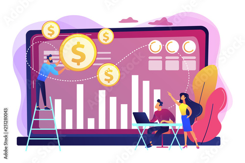 Data monetization concept vector illustration.