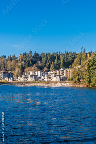 A perfect water landscape. Luxury houses with nice landscape. © karamysh