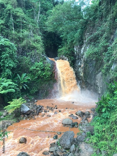 Waterfall from volcano mountain 