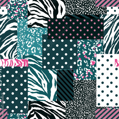 Stylish animal skin mixed with geometric pattern