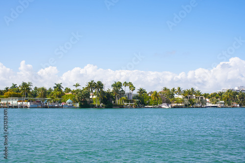 Luxury Miami waterfront homes Allison Island far shot © Felix Mizioznikov