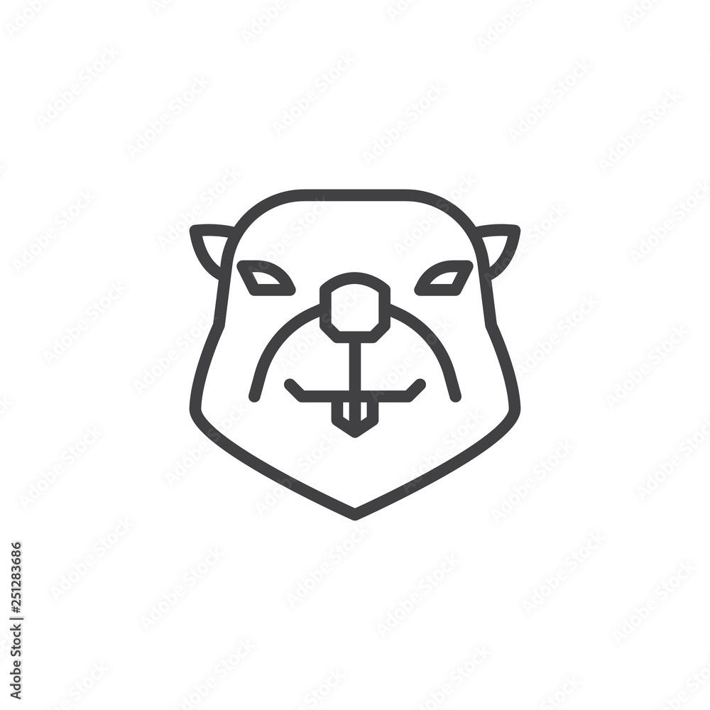 Beaver head line icon. linear style sign for mobile concept and web design. Outline vector icon. Symbol, logo illustration. Pixel perfect vector graphics Beaver head line icon. linear style sign for mobile concept and web design. Outline vector icon. Symbol, logo illustration. Pixel perfect vector graphics