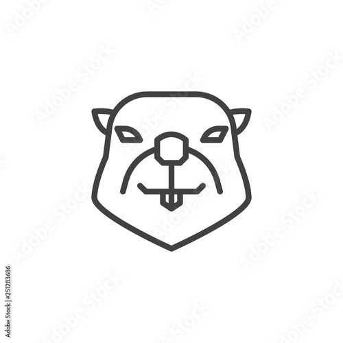 Beaver head line icon. linear style sign for mobile concept and web design. Outline vector icon. Symbol, logo illustration. Pixel perfect vector graphics