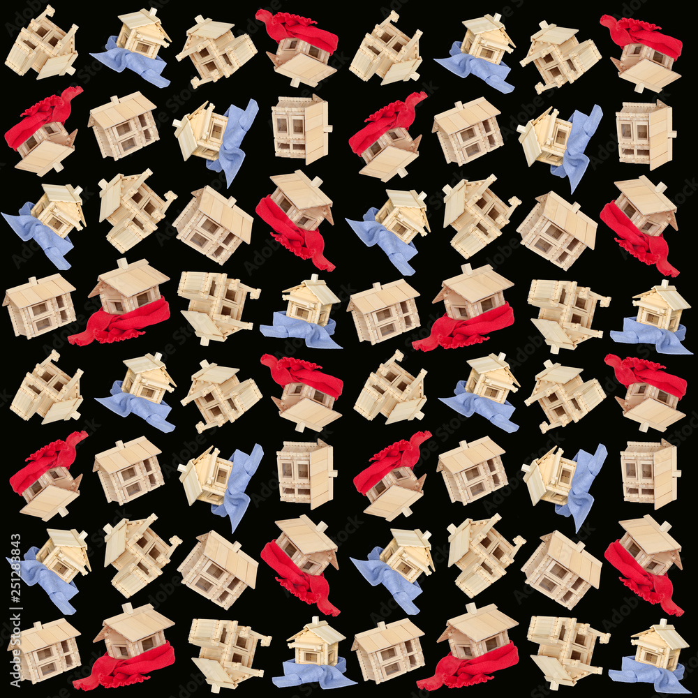 Fototapeta premium wooden houses collage