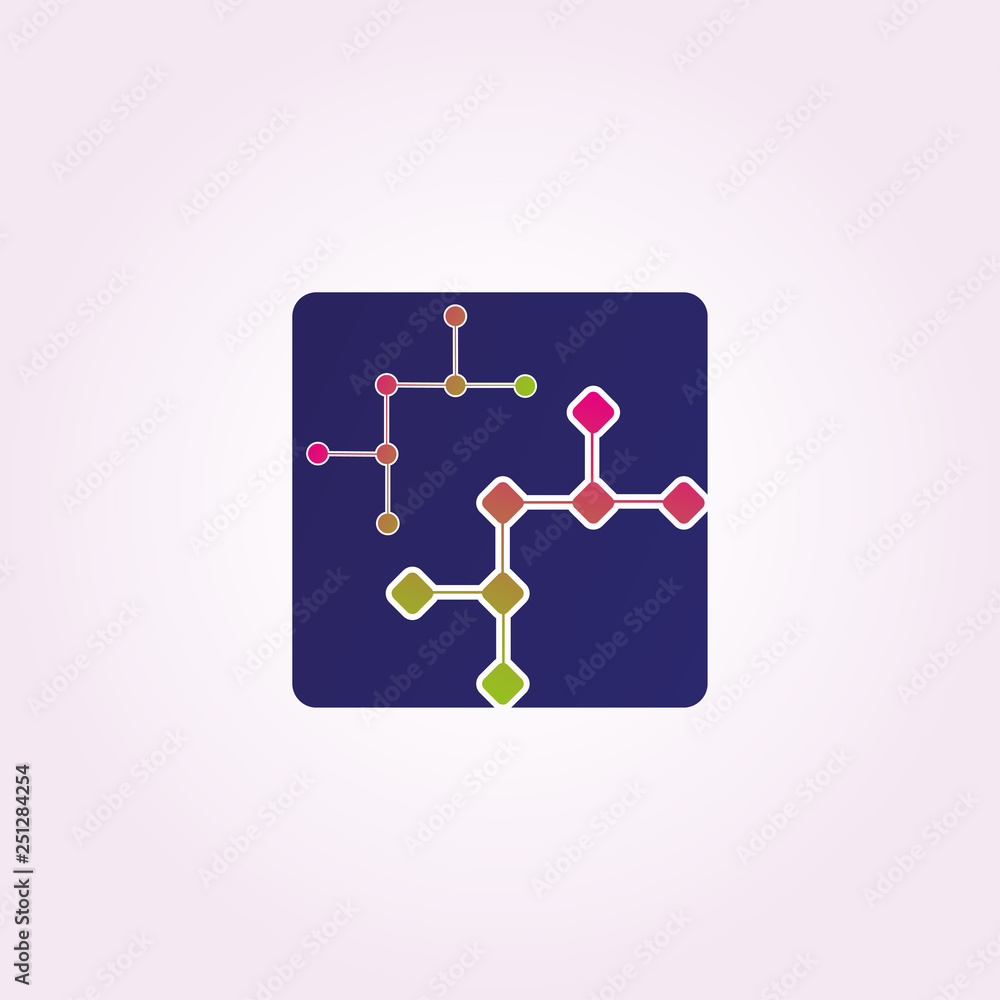 Technology icons template,vector design for tech industry companies, Connection, networking, illustration element