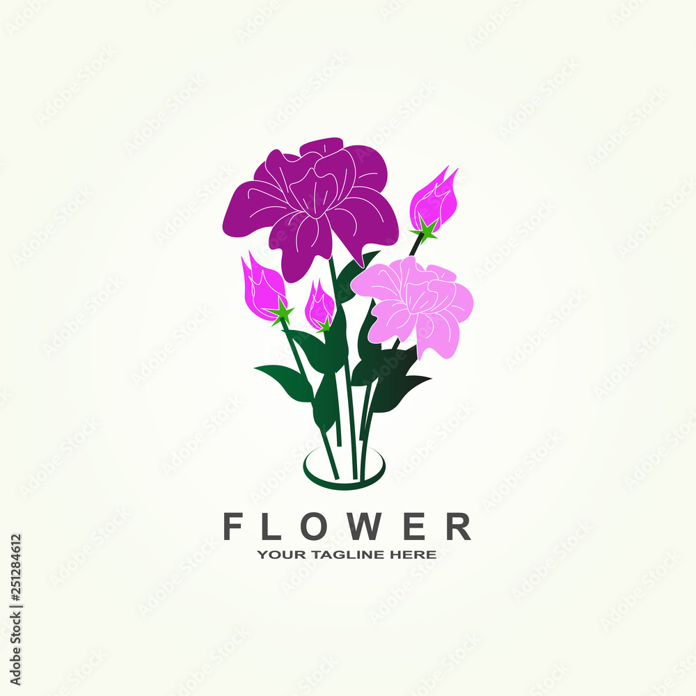 Florist icon template, vector logo design for business corporate, floral,flowers, nature, illustration element.