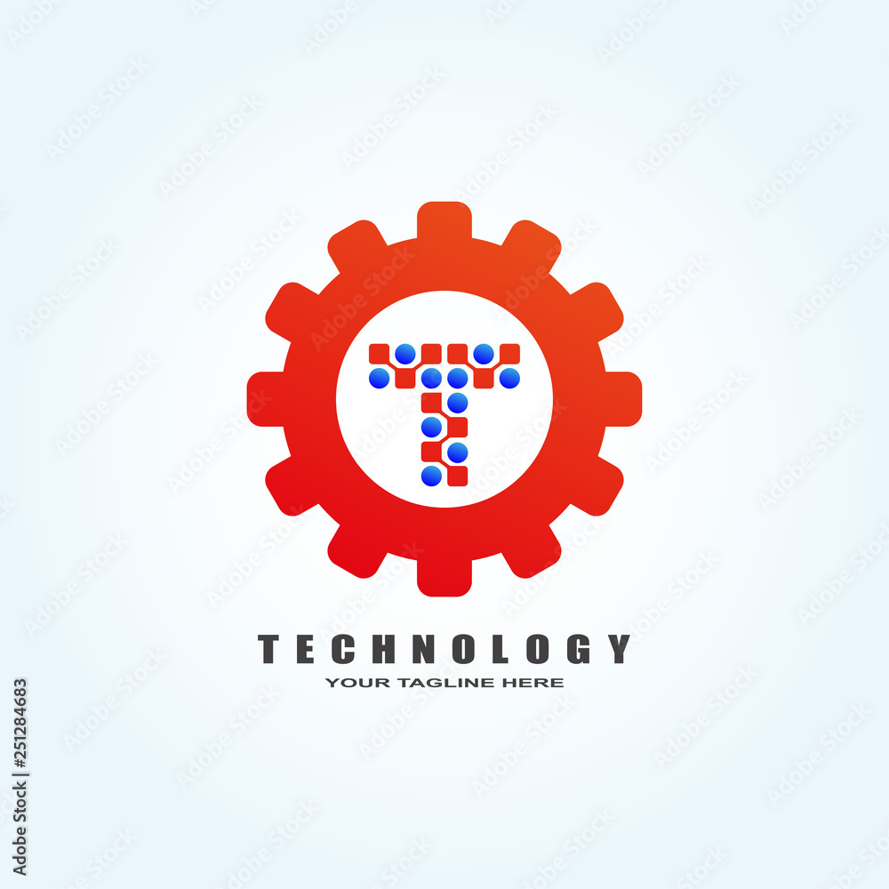 Fototapeta premium Technology icons template,vector design for tech industry companies, Connection, networking, illustration element