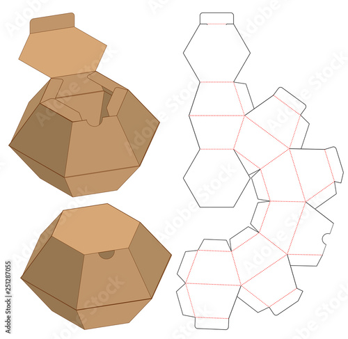 Box packaging die cut template design. 3d mock-up