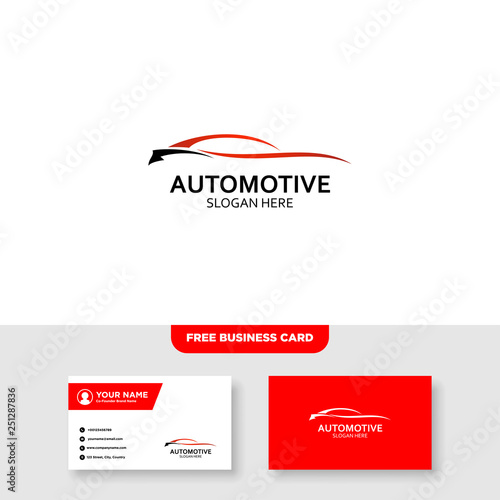 Automotive Logo, Free Business Card - Vector