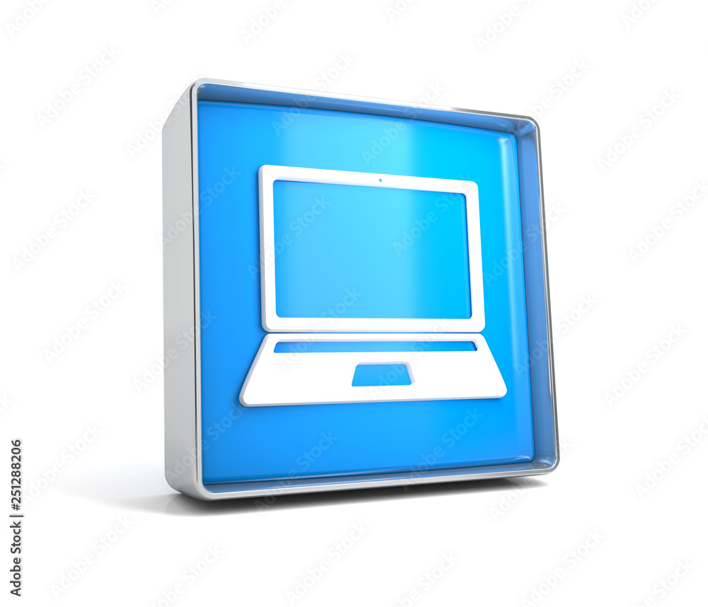 Laptop - web button isolated on white background Laptop - web button isolated on white background