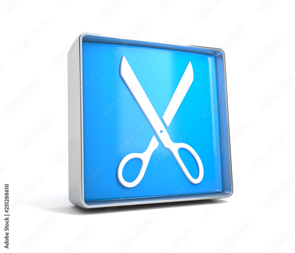 Scissors - web button isolated on white background Scissors - web button isolated on white background