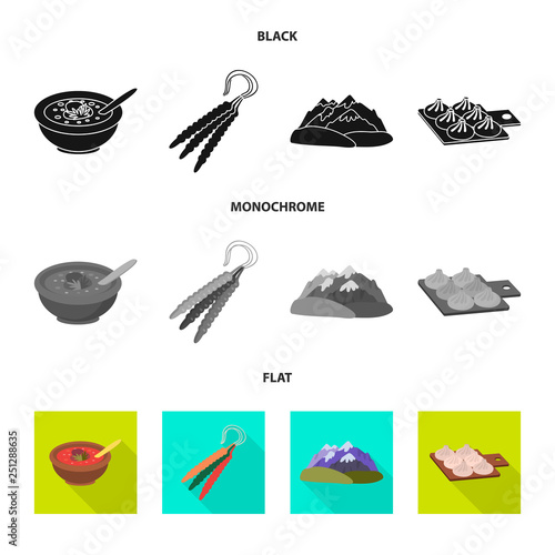 Isolated object of culture and sightseeing logo. Collection of culture and originality stock symbol for web.