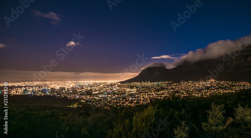 Cape Town, South Africa at night, view from Signal Hill