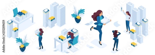 Isometric Head of Company Swears at Subordinates