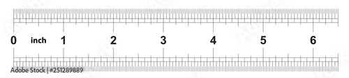 Ruler 6 inches imperial. The division price is 1/32 inch. Ruler double sided. Precise measuring tool. Calibration grid. photo