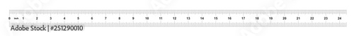 Ruler 24 inches imperial. The division price is 1/32 inch. Ruler double sided. Precise measuring tool. Calibration grid.