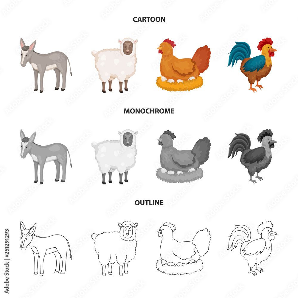Vector illustration of breeding and kitchen sign. Collection of breeding and organic stock symbol for web. Vector illustration of breeding and kitchen sign. Collection of breeding and organic stock symbol for web.