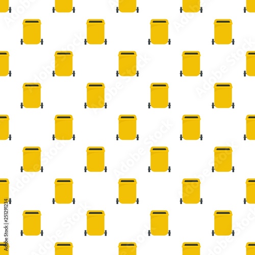 Yellow garbage can pattern seamless vector repeat for any web design