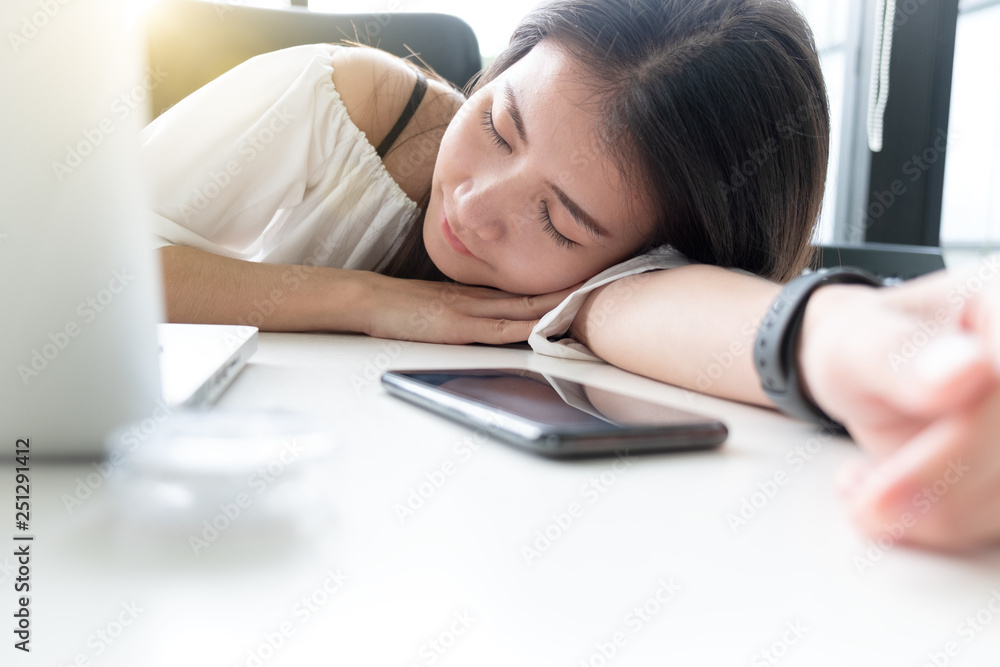 Tired overworked woman Tired overworked woman