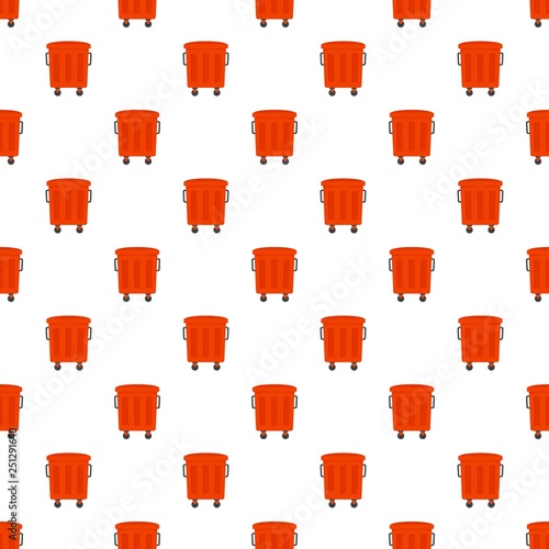Red garbage box pattern seamless vector repeat for any web design