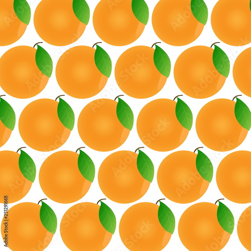 Oranges on a white background. Fruit pattern with isolated oranges.
