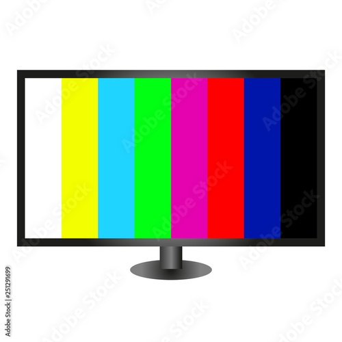 Television set with a grid on a white background. Illustration of the TV.