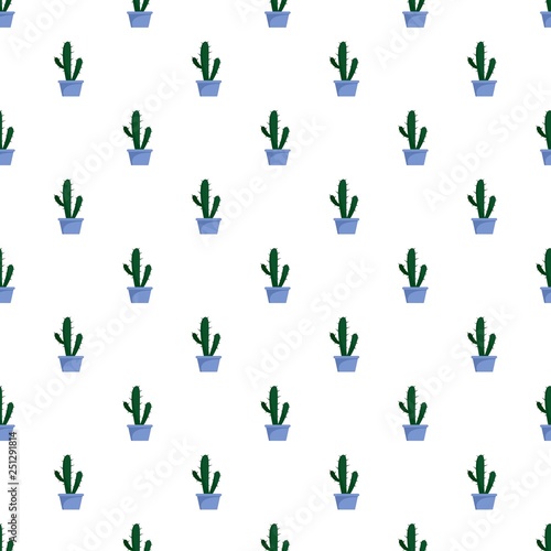 Cactus pattern seamless vector repeat for any web design © anatolir