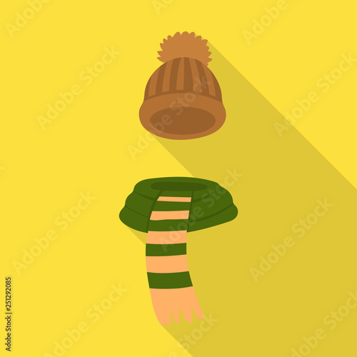 Isolated object of beanie  and scarf symbol. Set of beanie  and cap  vector icon for stock.