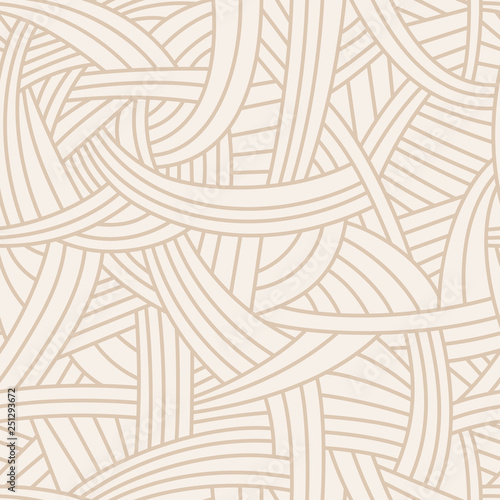 Knotted seamless pattern. Tangle of threads background, tangled yellow yarn ropes texture vector illustration