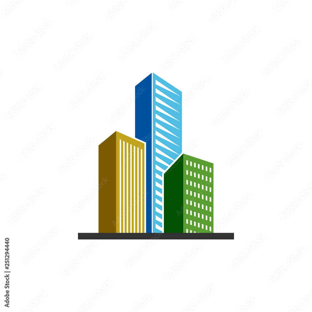Fototapeta premium Building real estate icon design template vector isolated