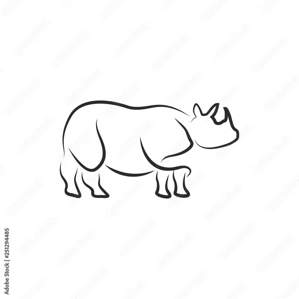 Rhinoceros icon design template vector isolated