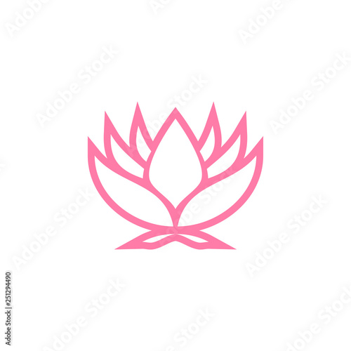 Pink lotus icon design template vector isolated © haris
