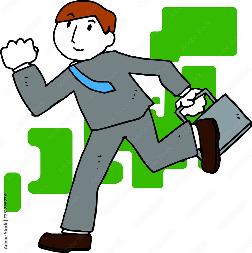 POP Illustration of a running businessman POP Illustration of a running businessman
