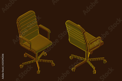 Striped Office chair. Vecto...