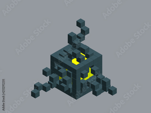 Cube from small cubes. Big ...