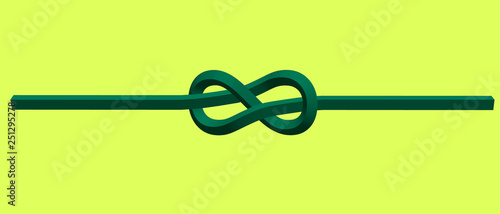Rope flemish knot. Vector illustration.