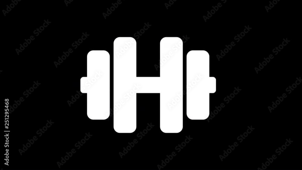 From the Glitch effect arises dumbbell symbol. Then the TV turns off. Alpha channel Premultiplied - Matted with color black From the Glitch effect arises dumbbell symbol. Then the TV turns off. Alpha channel Premultiplied - Matted with color black